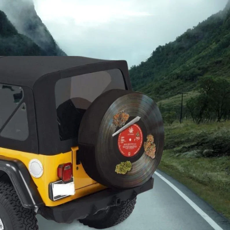 

Vinyl Album Waterproof Spare Tire Cover Dust-Proof Fit for All Vehicles Car Accessories