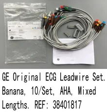 

GE E CG Lead wire Set. Banana, 10/Set, AHA, Mixed Lengths. REF: 38401817 new original