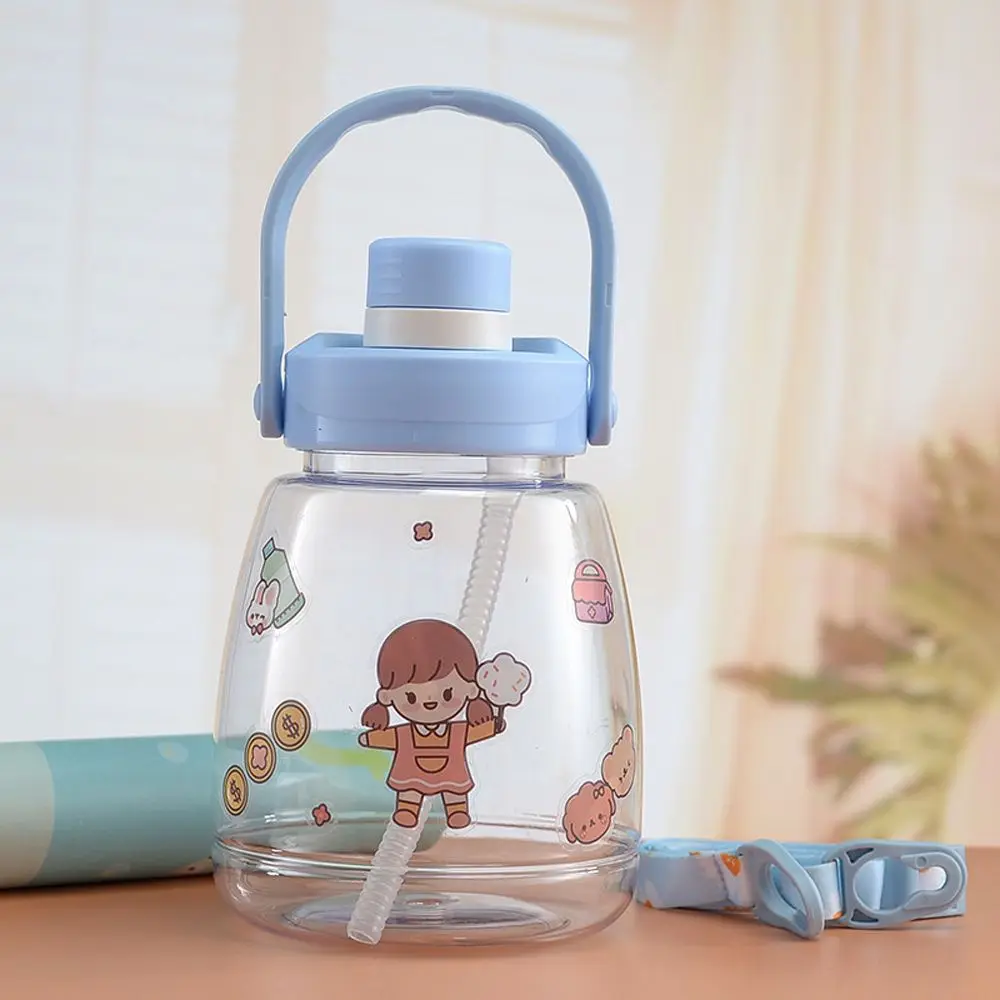 

Jug Leakproof Sports Bottle Children's Flip Top Reusable Blue Bear Water Cup Water Sippy Cup Big Belly Cup Children's Straw Cup