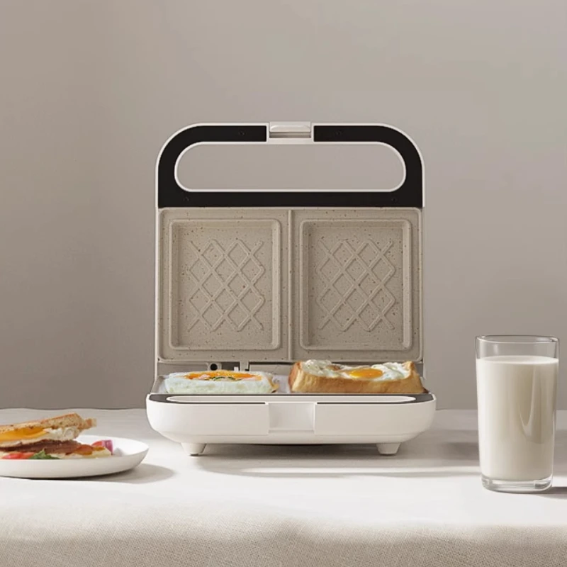 Double-Layer Sandwich Maker-3-in-1 Waffle Iron & Breakfast Grill Machine, Non-Stick Quick Cooking Snack Press