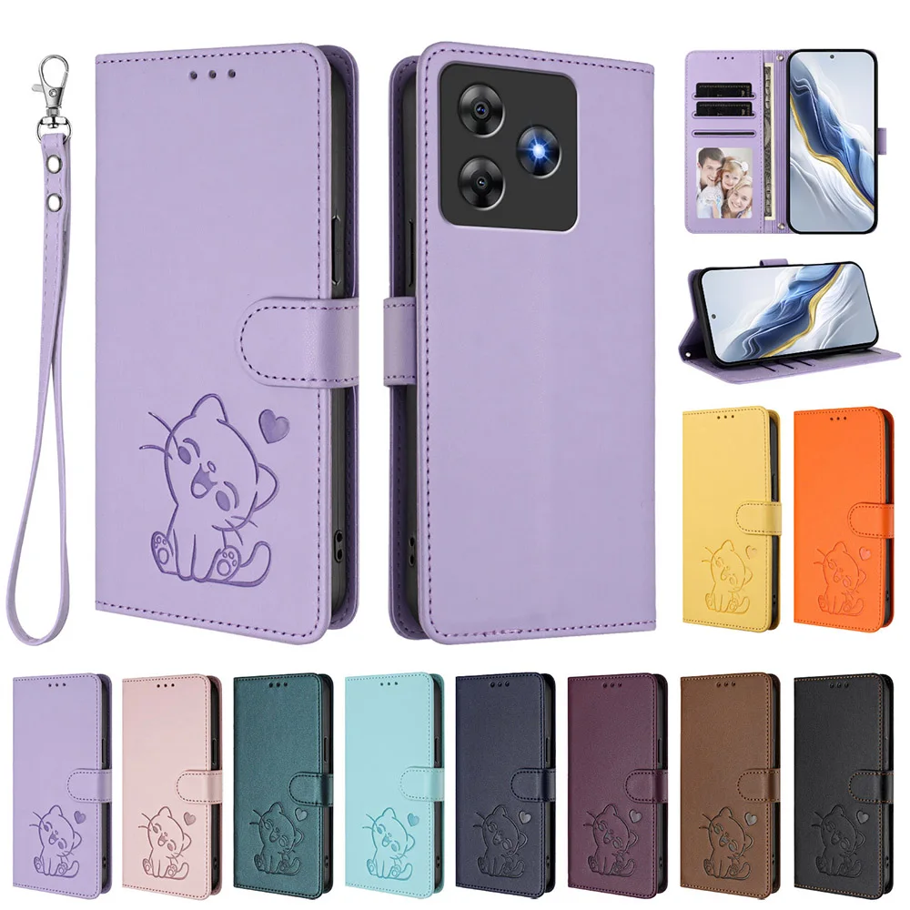 Elegant Luxury Leather Phone Case with Card Holder Slots and Wallet Strap