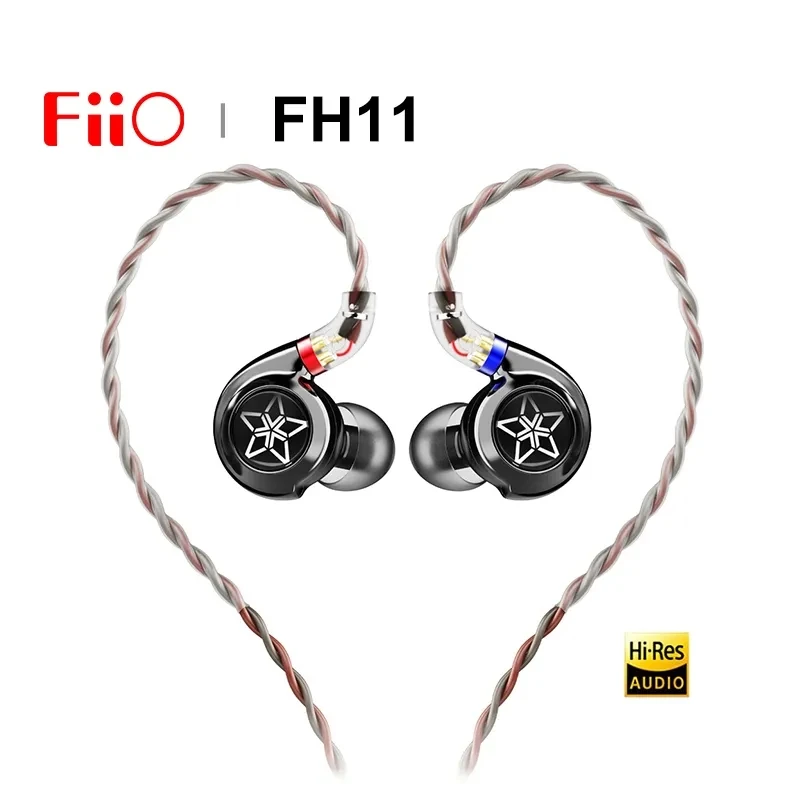 

FiiO FH11 1DD+1BA Hybrid Driver In-ear Earphone IEM Hi-Res Audio 3.5MM With 0.78mm Detachable Cable HiFi Stereo Wired Earbuds