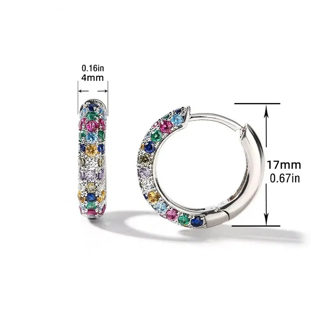 Crystal Lymphatic Drainage Earrings Colorful Crystal Round Hoop Earrings Fashion Magnetotherapy Weight Loss Slimming Jewelry 6