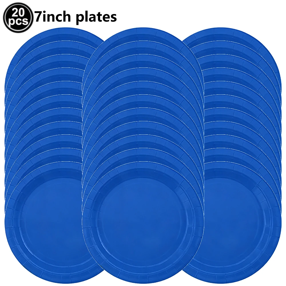 Dark Blue Party Tableware Set - Plates, Napkins, and Cups for Birthdays and Baby Showers