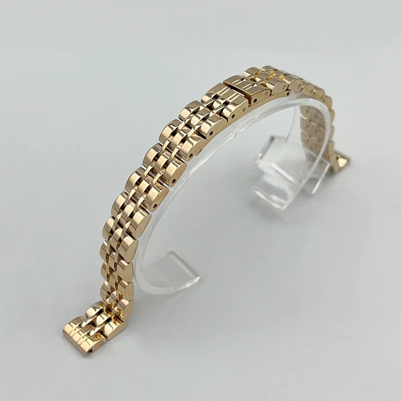 Elegant Solid Metal Polished Watchbands - Silver, Gold, Rose Gold Stainless Steel Bracelet Strap