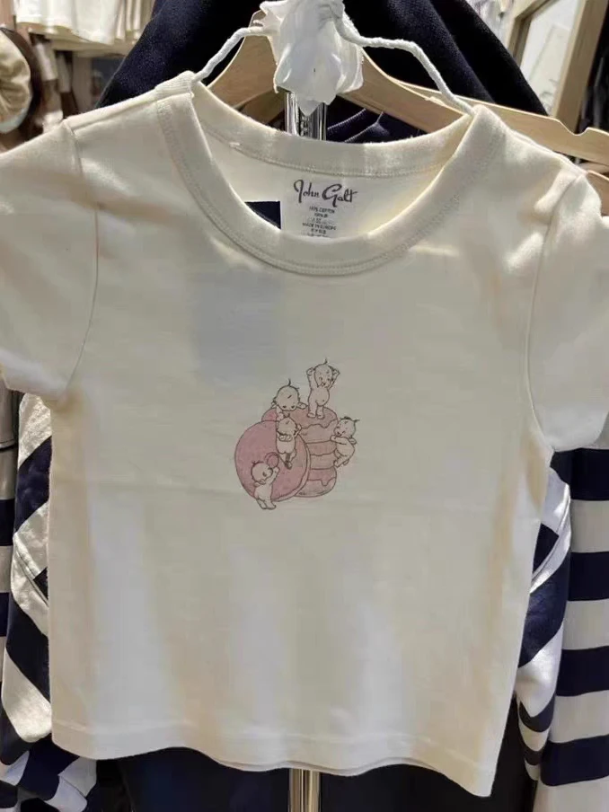 Angel Baby With Cake Crop Top 2023 Summer Fashion Casual O