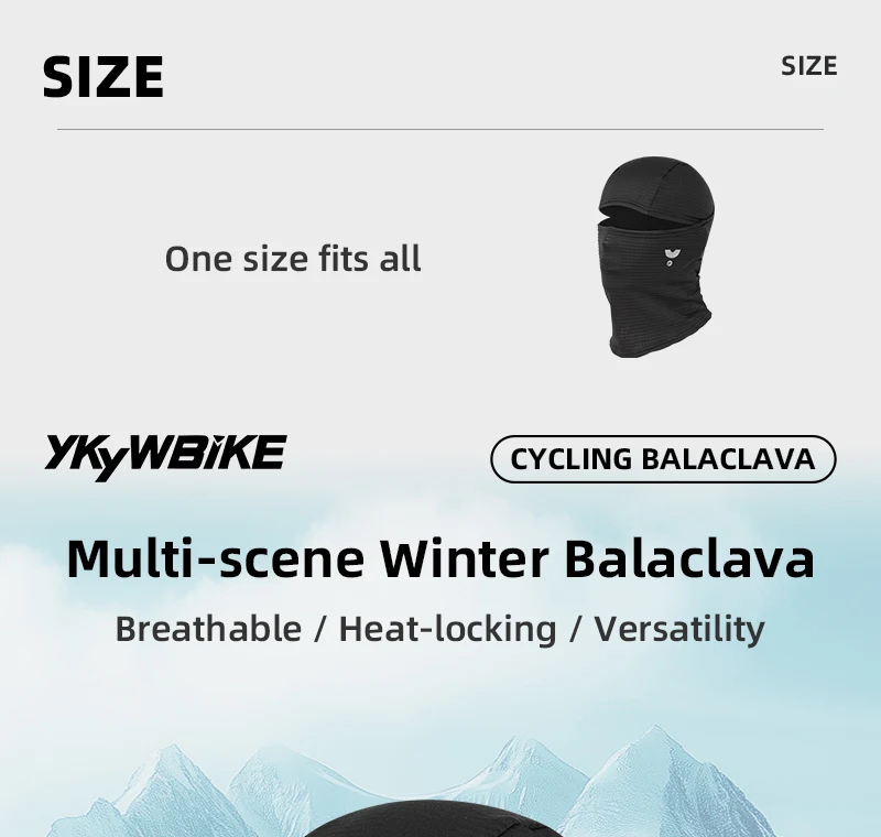 YKYWBIKE Winter Thermo Fleece Radfahren Maske Outdoor Sport Gesichtsmaske Reiten Kopfbedeckung Multi-szene Sturmhaube Atmungsaktive Fahrrad – Detail 3