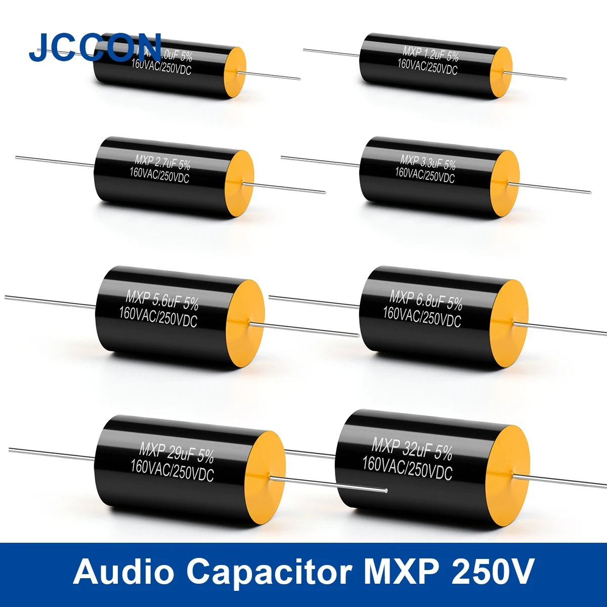 Condensateur Audio MXP – Polypropylène Film Métallisé – 250V, 0.22 à 22 µF – Non Polarisé – Pour Filtrage Et Division De Fréquence – 2 Pièces