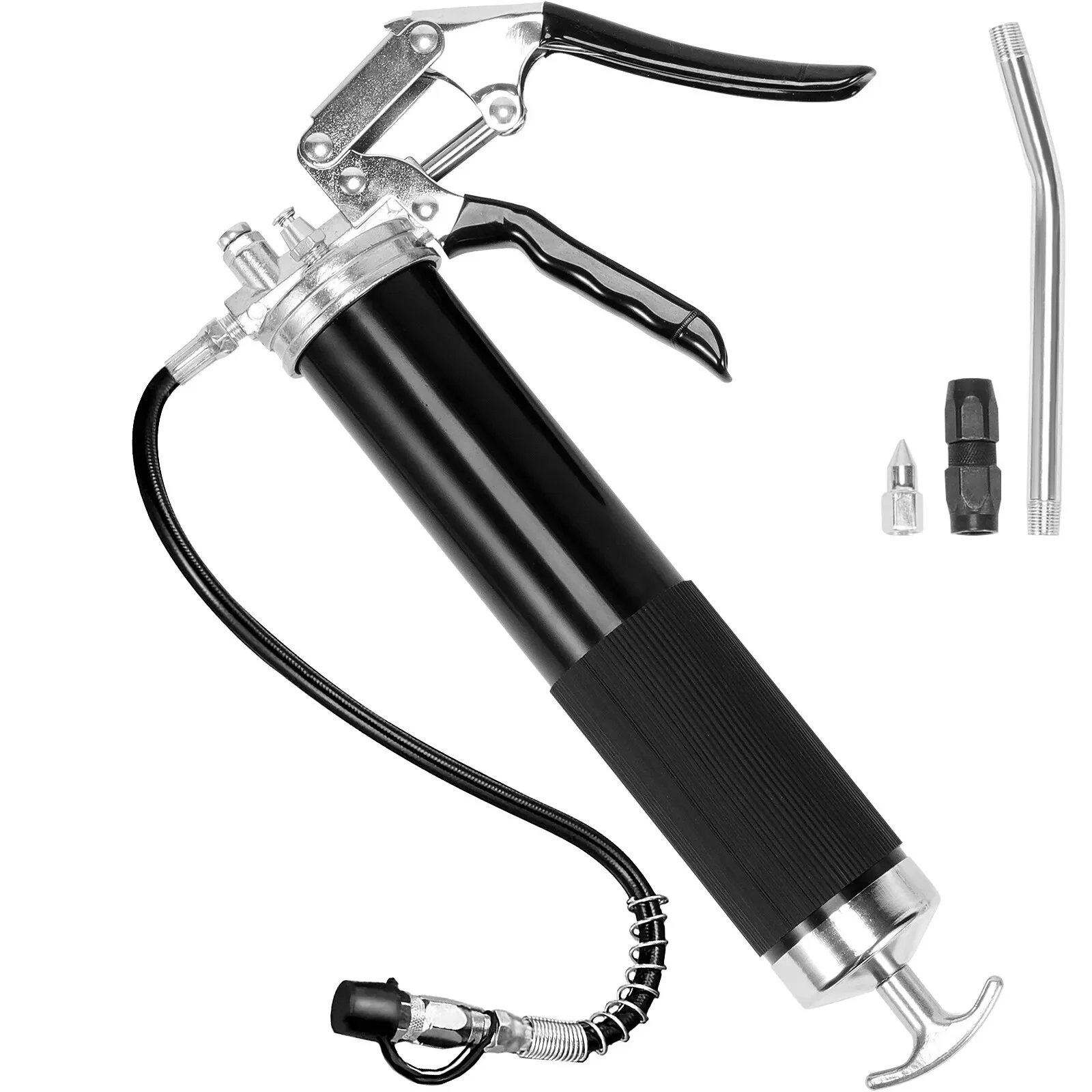 Grease Gun Pistol Grip 6000PSI 140z Heavy Duty Manual Grease Gun Flex Hose