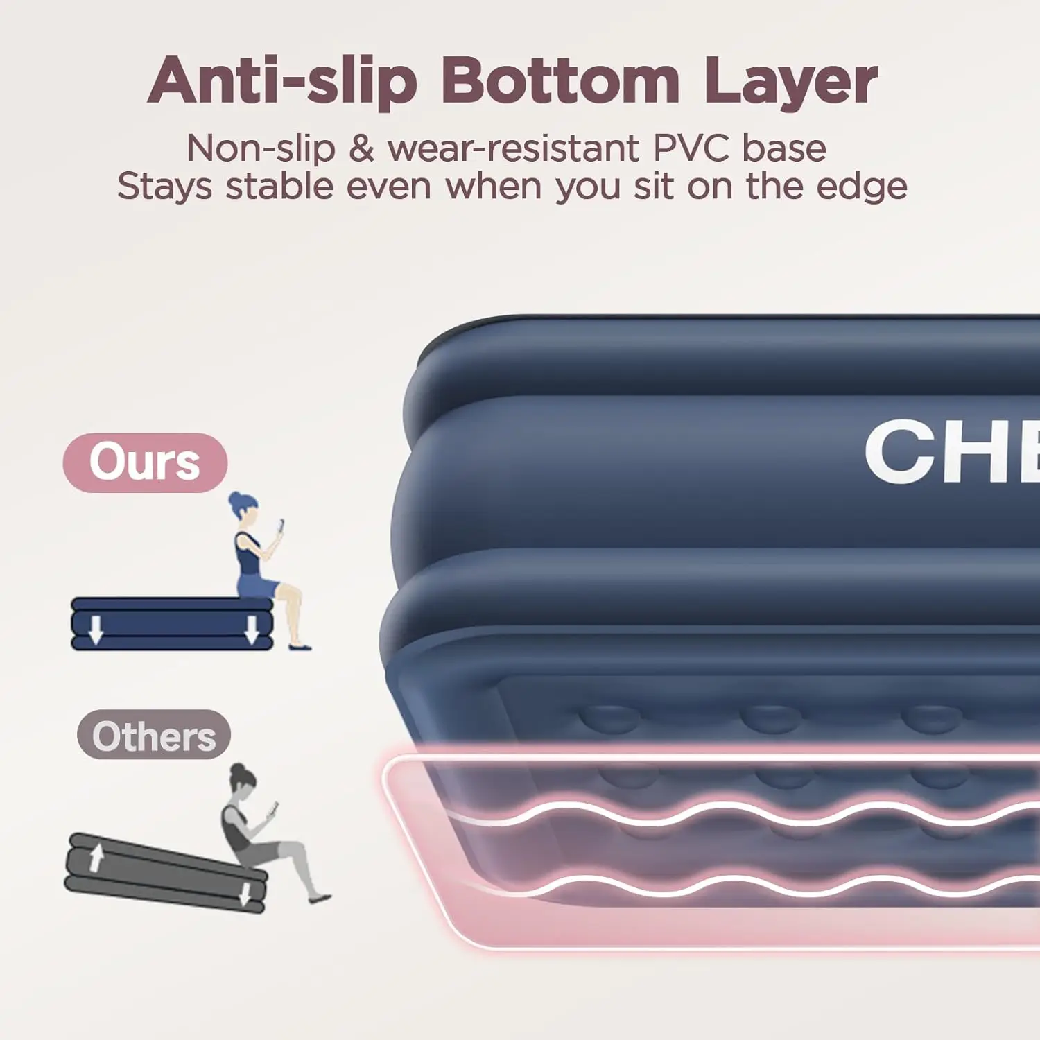 Twin XL Air Mattress with Built-in Pump, 18" Height, 80" Length, Leak-Proof, Supports 500 lbs for Home and Camping