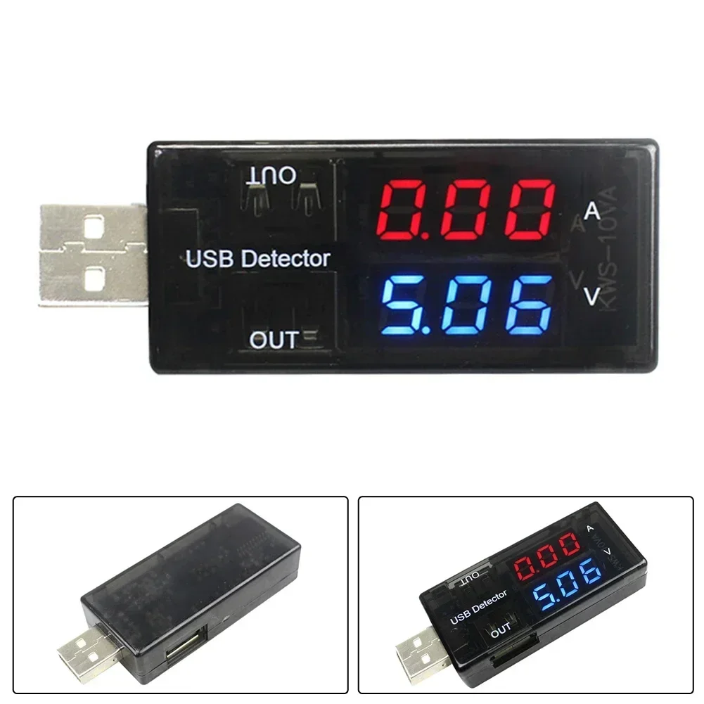 KWS 10VA USB Voltage Current Tester Digital Voltmeter Ammeter Meter Dual Meter Double Table Display Electrical Tools