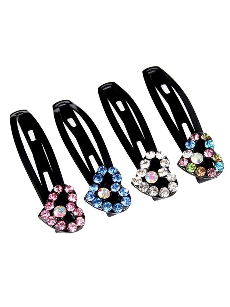 

Girls Fashion Crystal Hair Clips Metal Hollow Heart Shape Hairclip Children Headdress Barrettes Hair Accessories 5Color