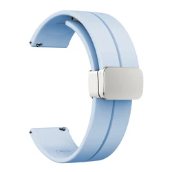 Sport Silicone Magnetic Buckle Strap, 20mm/22mm - Versatile, Comfortable, and Durable Band for 20MM (PuS)