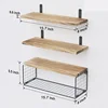 Wall Shelves Floating Mounted Wooden  Rack Kitchen Bathroom Organizer  Decor Garden Bathroom Accessories 4 Piece Set Wall shelfs 5