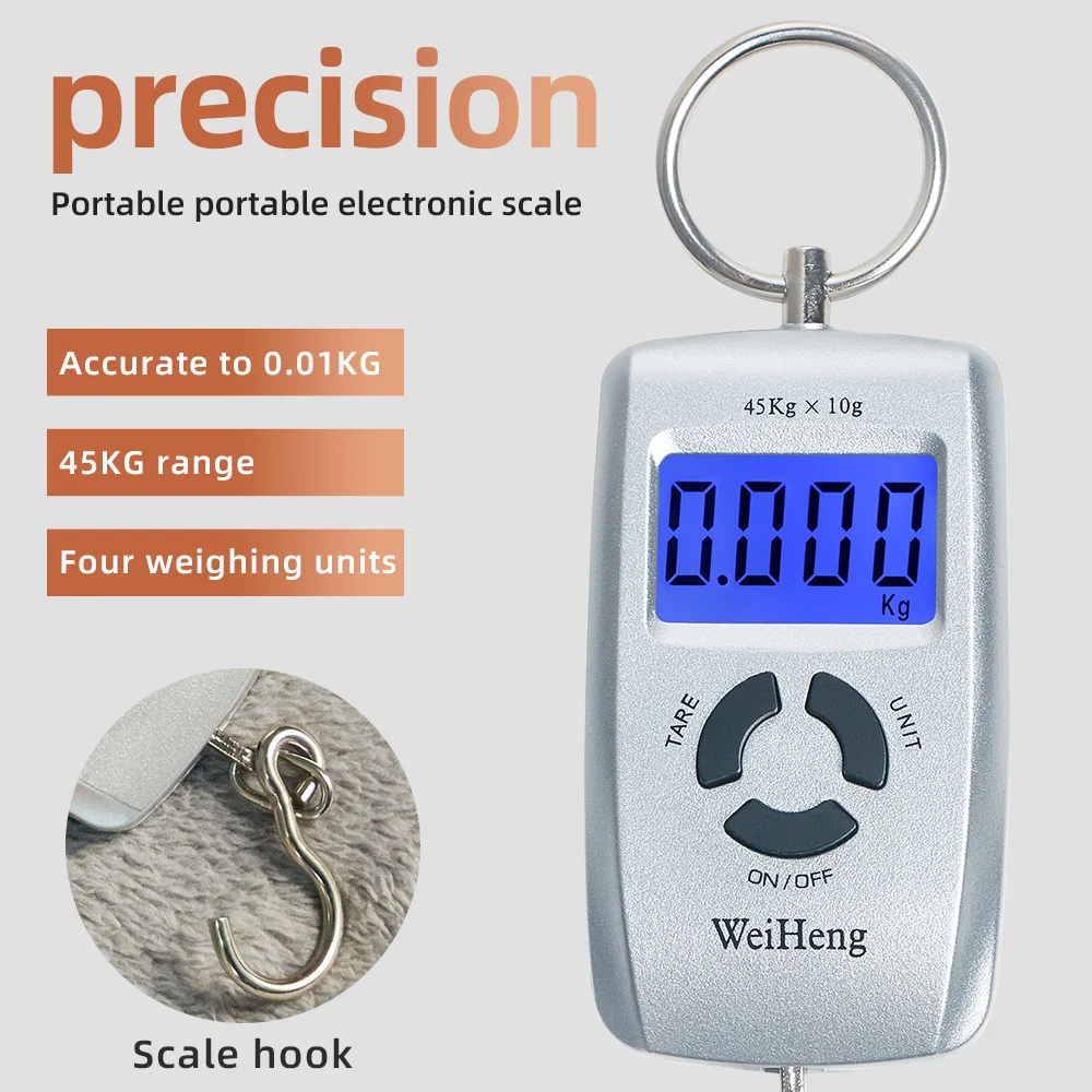 Balance digitale pêche 45kg/10g JUANJUAN - balance électronique portable pour bagages et pesée du matériel