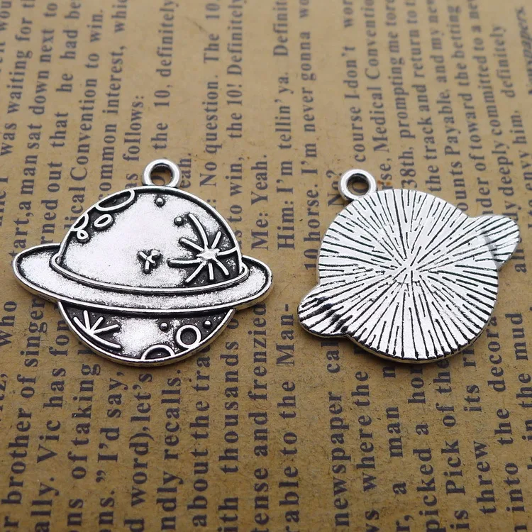 

8pcs/lot 23*27mm Antique Silver Color Satellite Charms Pendant For Necklace Bracelet Earring DIY Jewelry Making