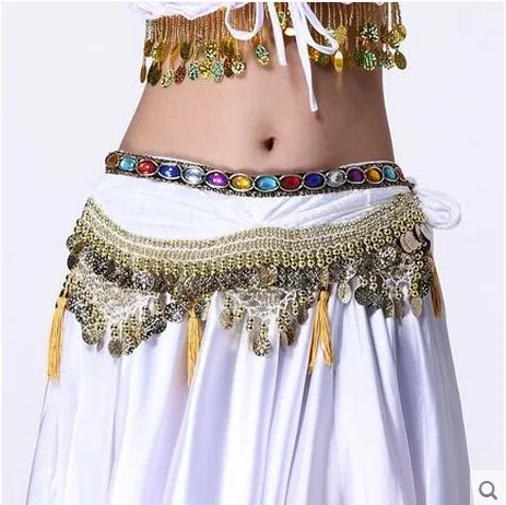 Ceinture Danse Du Ventre à Franges & Paillettes - Foulard Hanche Orientale Pour Spectacle, Fête, Déguisement - Multicolore