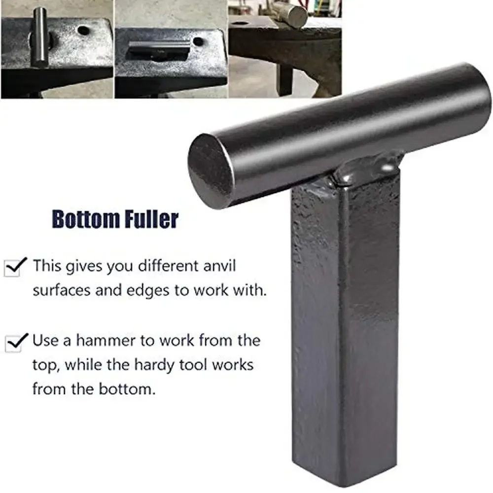 Anvil Hardy Tool Set Creasing Hot Cut Stake Bottom Fuller High Strength Steel 4 Pieces
