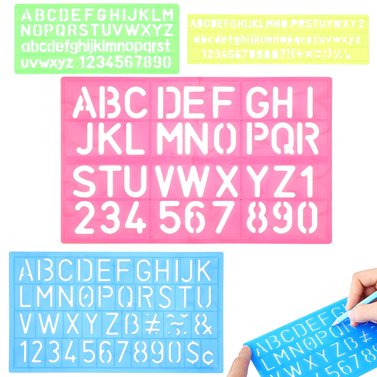 

4pcs Letter Templates Reusable Molds Compact Spray For Home Printing Molds Spray Accessories Multi-Functional Letter Templates