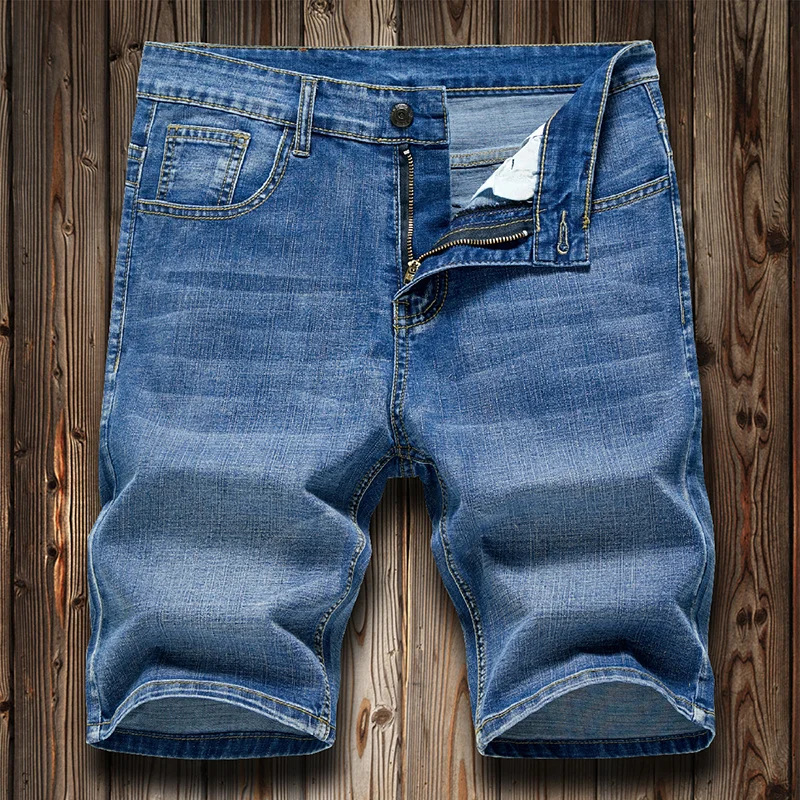 

2023 Summer Men's Slim Denim Shorts Business Casual Fashion Loose Stretch All-Match Jeans Male High-End Brand Five-Point Pants