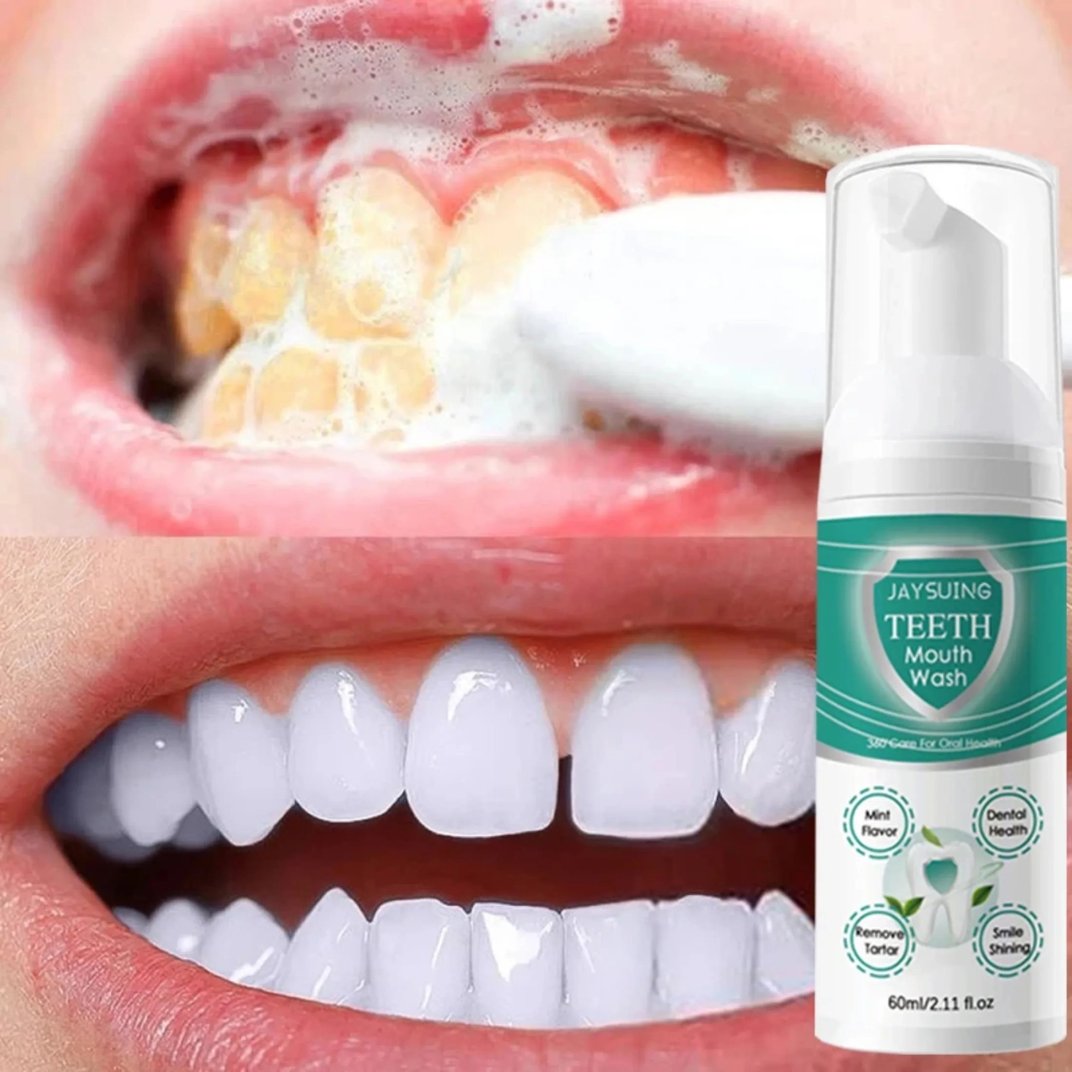 

60ml Tooth Deep Cleansing Mousse Teeth Whitening Foam Toothpaste Remove Tartar Stain Reduce Yellowing Care for Gums Fresh Breath