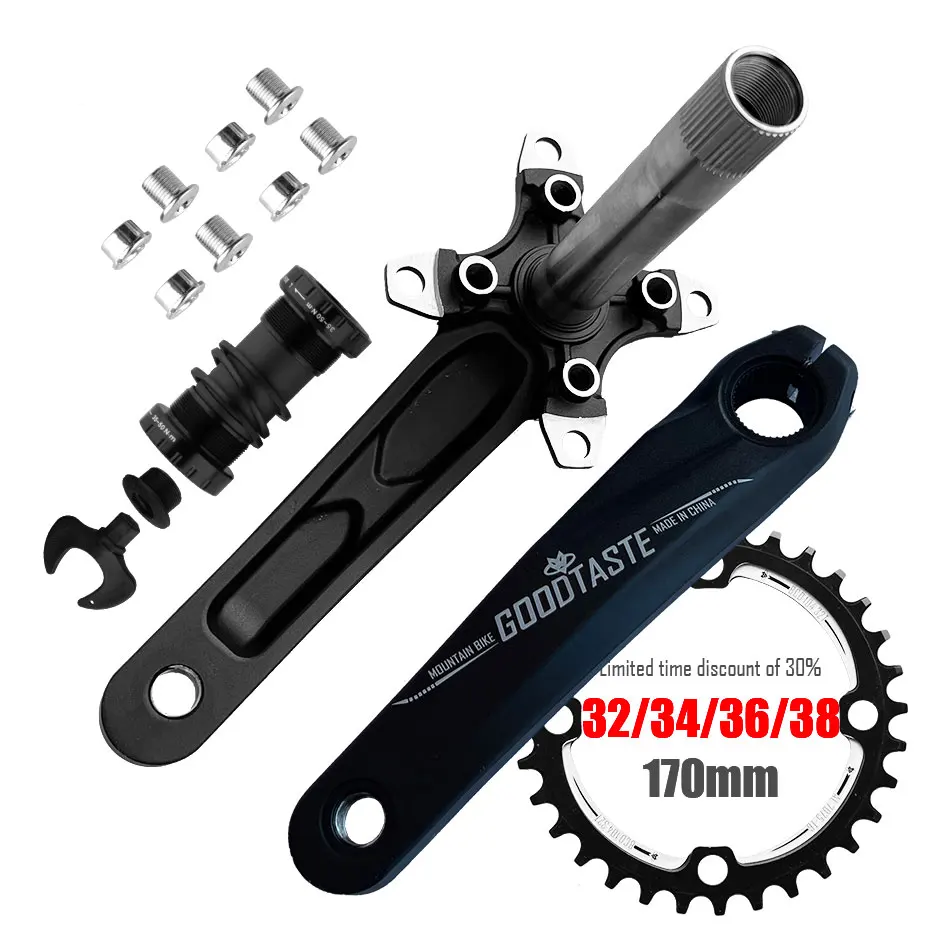 Goodtaste Fahrrad Kurbel New Goldix Mtb Bike Gxp Alluminio Legierung Mit Boden Crank Platte Rot 32 34 36 38 Guarnitura 170