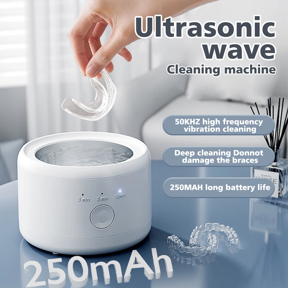 Nettoyeur ultrasonique professionnel pour prothèses dentaires, Machine de nettoyage ultrasonique pour tous les bijoux dentaires, montres, lave-linge domestique, 15W, 160ml
