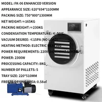 4-6kg/Batch Vacuum Fruit Freeze Drying Dried Machines For Candy Mini Vegetables Lyophilizer Food Freezer Dryer 5trays 2