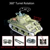 Upgraded Heng long 1/16 Scale 7.0 M4A3 Sher RC Tank 3898 Barrel Recoil 360 Rotating Turret Outdoor Toys Model 1