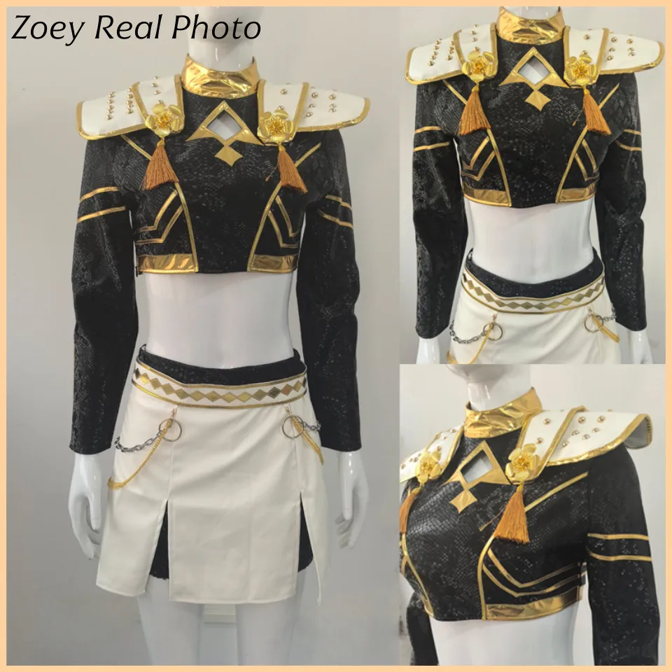 Disfraz De Cosplay Rumi/Mira/Zoey – Estilo Negro Y Dorado, 3 Modelos, Chaqueta Y Falda, Tallas 100-160 Cm
