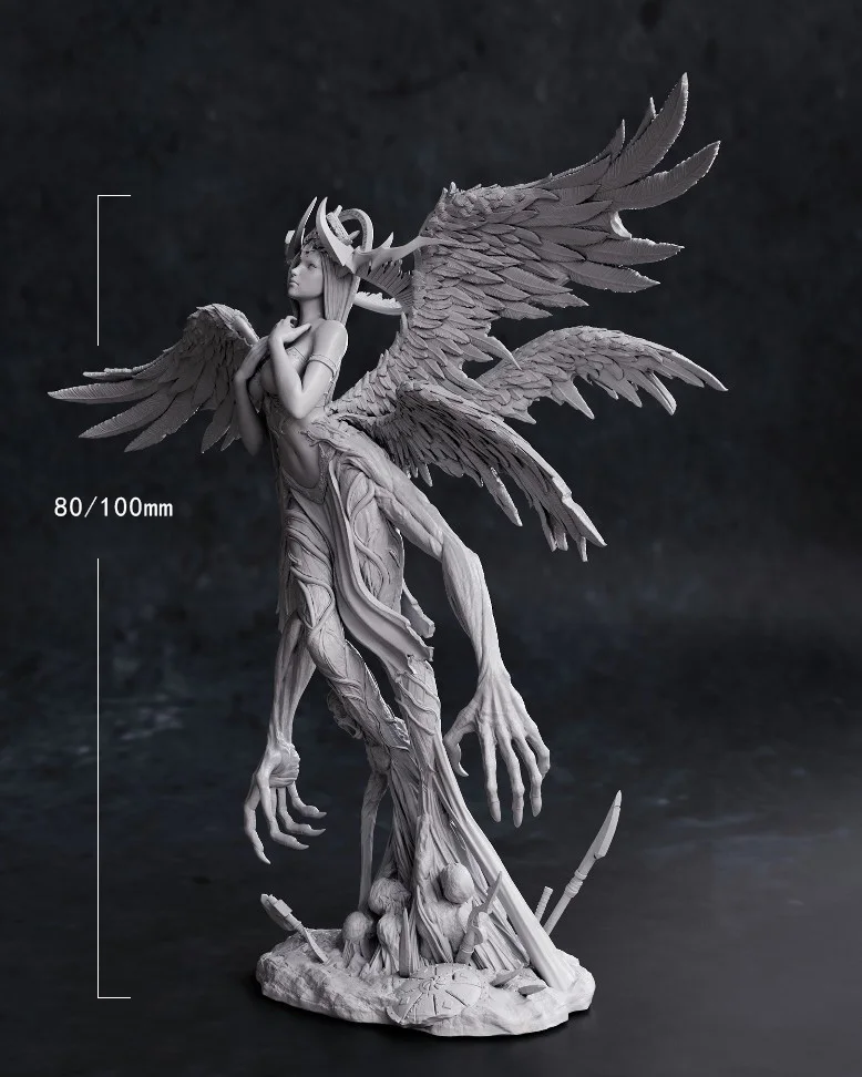 悪魔天使ホワイトレジンフィギュア 悪魔天使ホワイトレジンフィギュア 80mm 100mm レジンモデルキット
