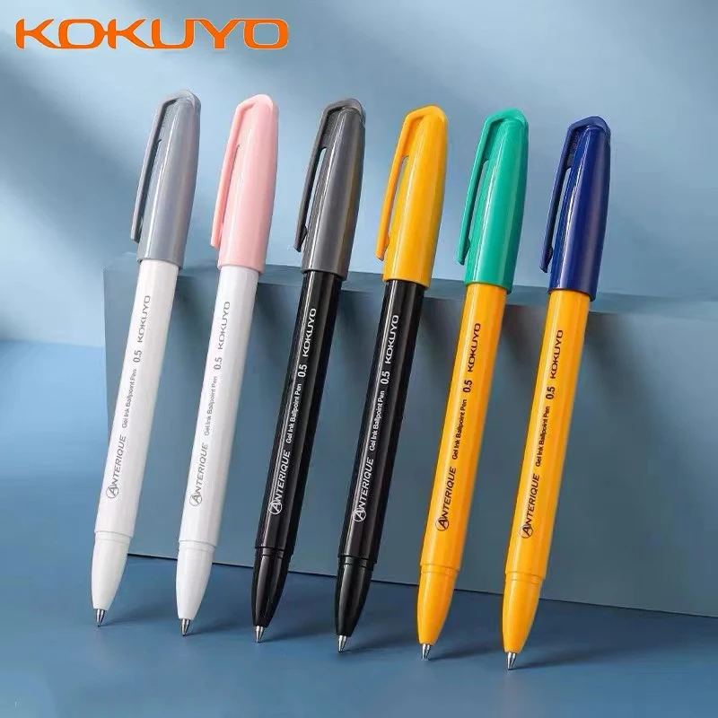 

Japan New KOKUYO ANTERIQUE Press-type Gel Pen Ast -drying Black Pen Student Writing Supplies 0.5mm