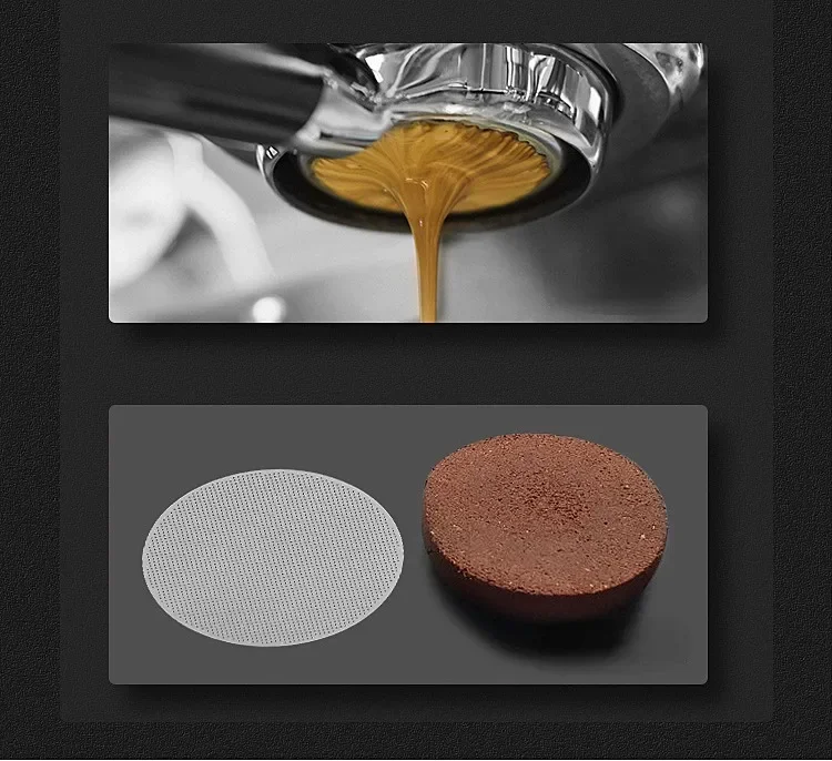 Espresso Puck Bildschirm Kaffee Filter 51mm 53,5mm 58,5mm Wiederverwendbare Halter 0,2mm Für 51mm 54mm 58mm Siebträger Barista Zubehör – Detail 5