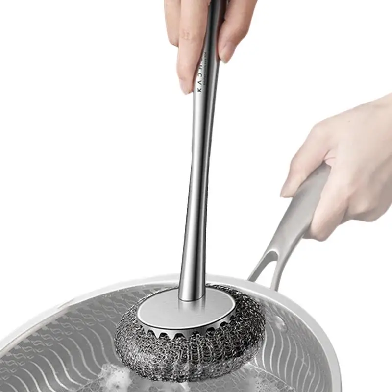 

Cookware Scrubbing Brush Stainless Steel Pans Scouring Scrubber Non-Slip Brush Dish Scouring Brushes For Iron Pots Non-Stick