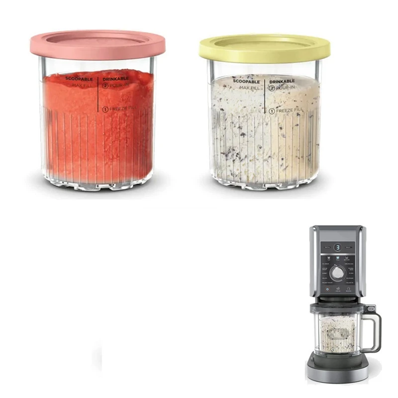 4PCS Ice Cream Pints Cup For Ninja Creami NC500 NC501 Ice Cream Storage Containers Food Freezer 6