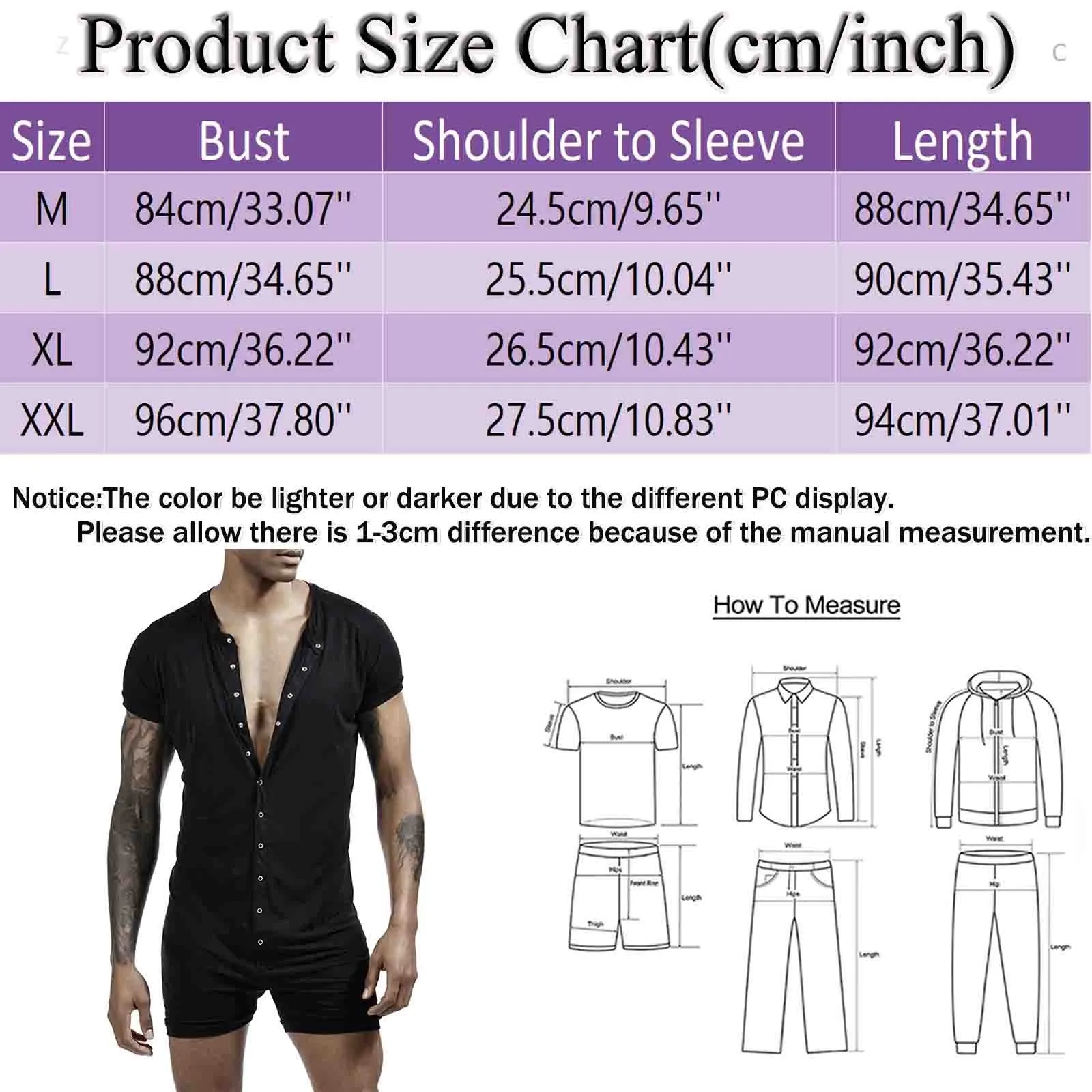 Male Short Sleeve Jumpsuit Spring Tight Soild Color Button Jumpsuit Summer Home Clothes Man Cozy Sleepwears