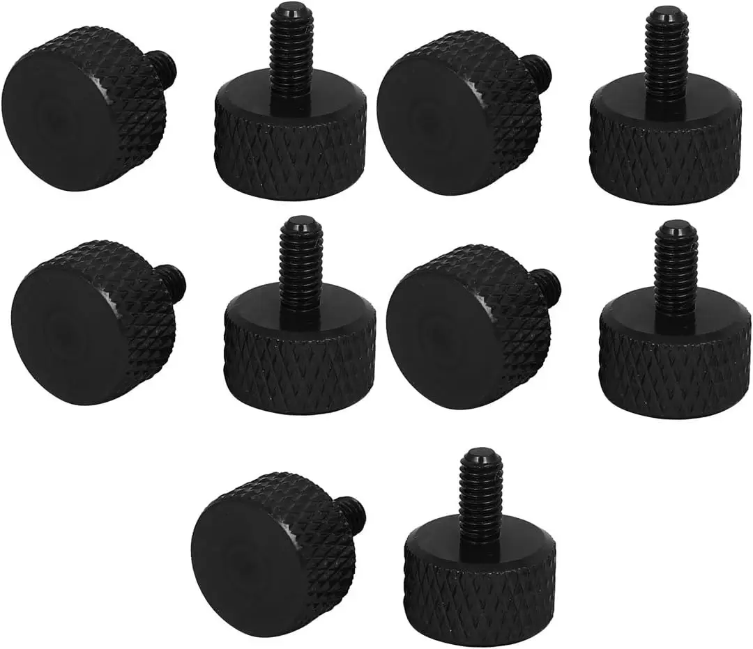 

Keszoox Computer PC Graphics Card M3x6mm Aluminum Alloy Knurled Thumb Screws Black 10pcs