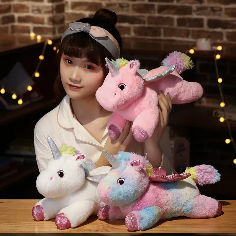 LED Light Unicorn Doll Plush Toys Throw Pillows Stuffed Animals Glowing Toy Girls Chidren plush toy