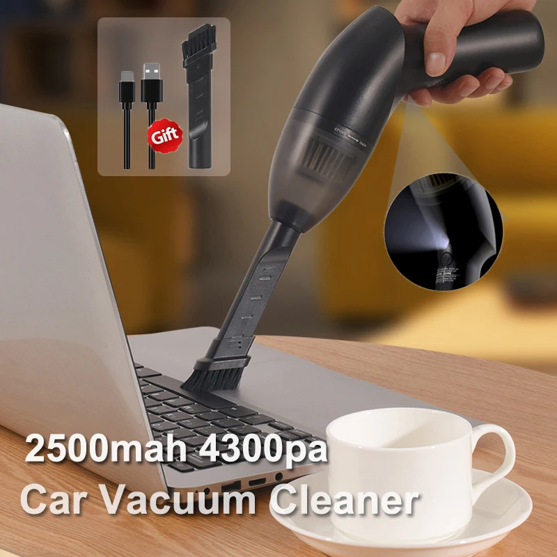 4300pa Car Vacuum Cleaner Mini Cordless 65w Handheld Portable Vacuum