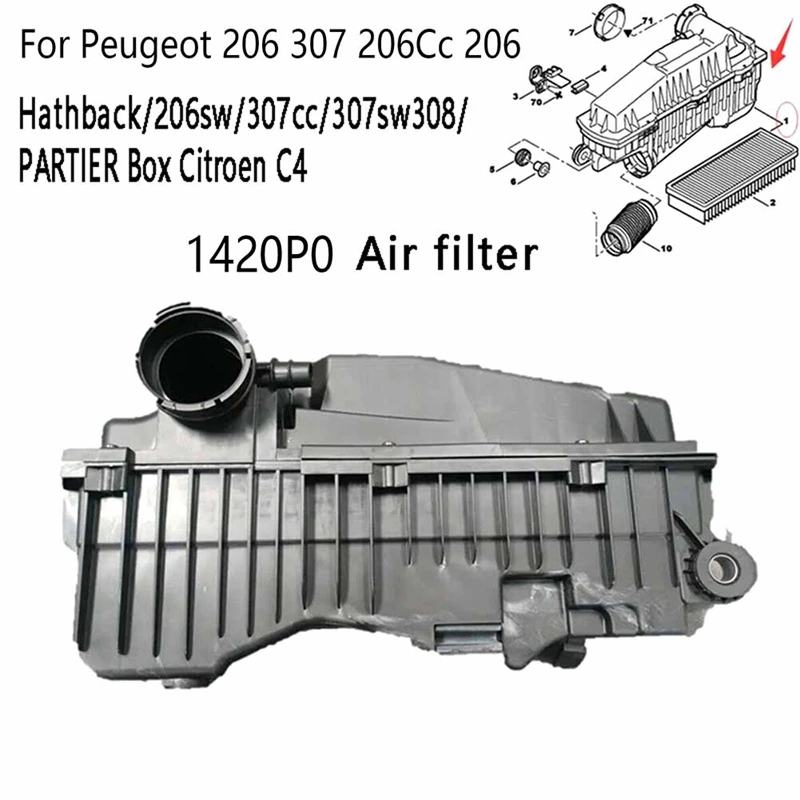 

Воздушный фильтр 1420P0, воздухозаборная система для Peugeot 206 307 206Cc 206 Hathback 206Sw 307Cc 307Sw308, перегородка Citroen C4