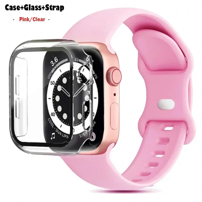 Premium Silicone Watchband with Glass Case