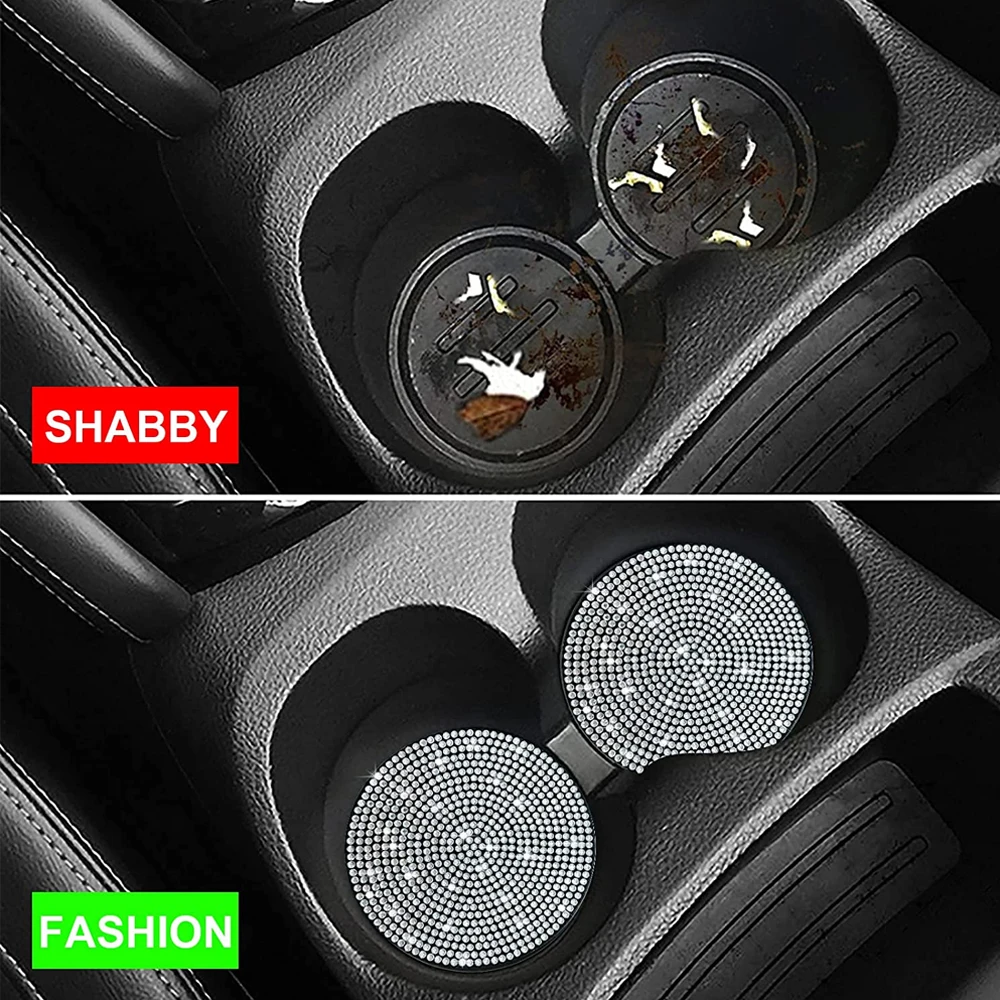 2X Car Cup Holder Insert Coaster Anti Slip Interior Accessories Cup Mats  Rubber