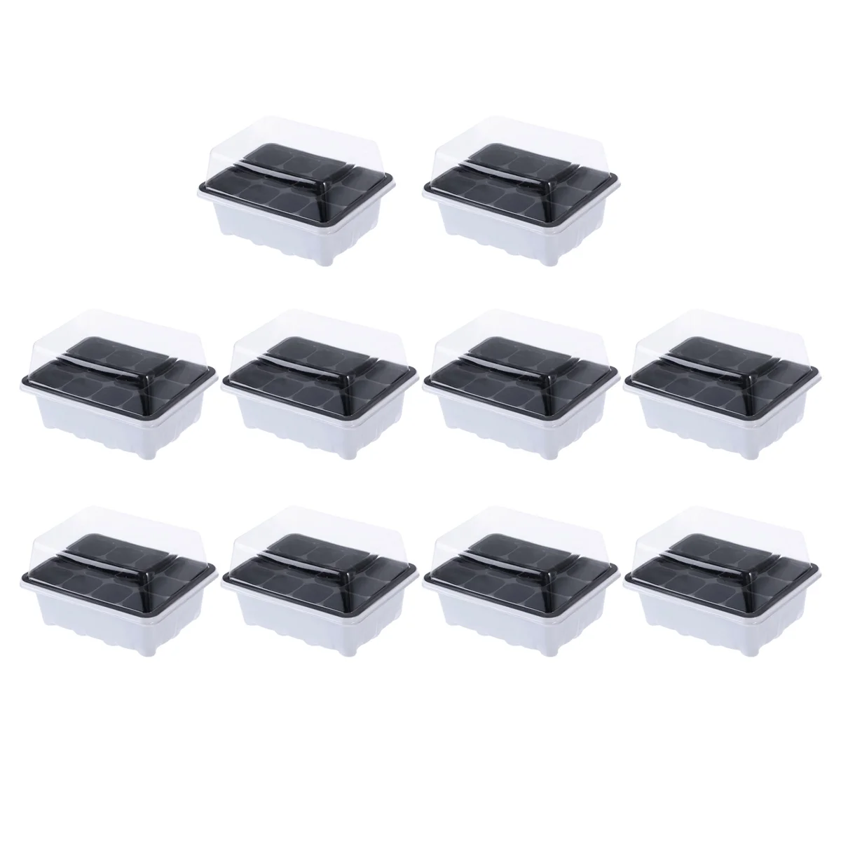 

Seedling Tray Seed Starter Tray with Dome and Base Cells For Gardening Bonsai - White