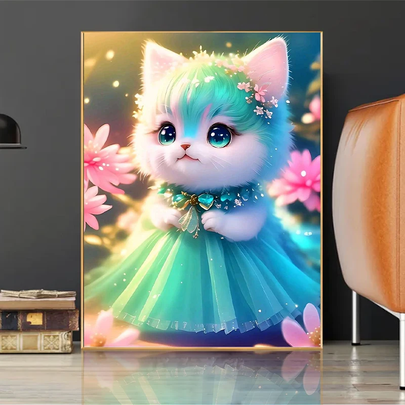 5D Diamant Broderie Mignon Petit Chaton Résine Point De Croix