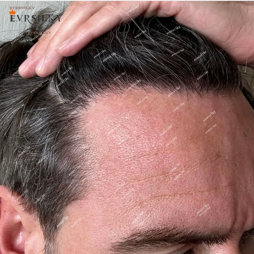 Human hair toupee Natural Hairline 1B20 1B80 Grey Black Brown Mens Toupee Super Durable Thin Skin Full PU 100% Human Hair Wig Microskin Prosthesis