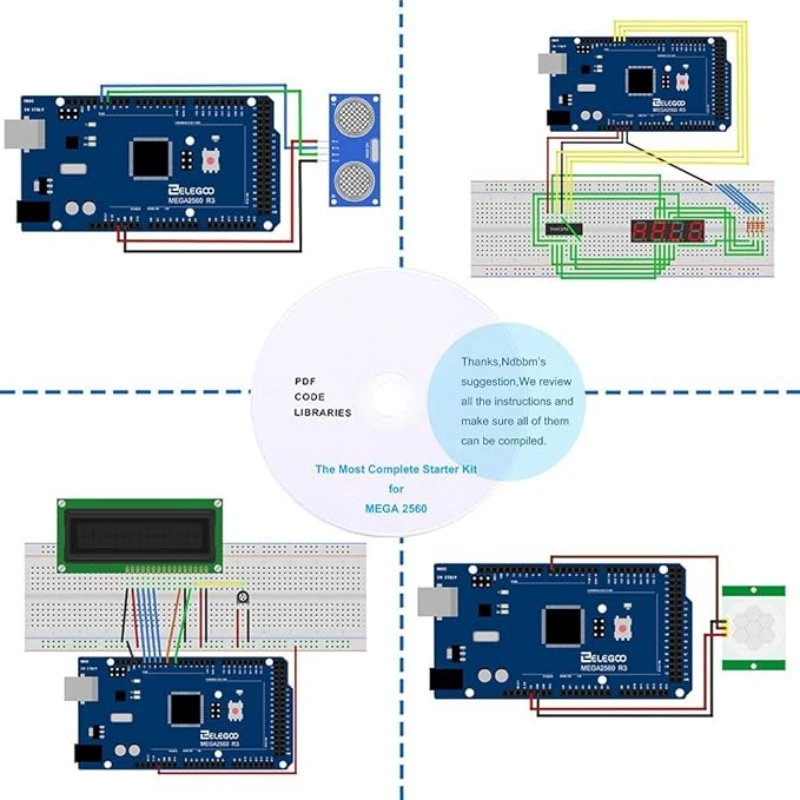 Mega2560 R3 프로젝트, 가장 완벽한 얼티밋 스타터 키트, 튜토리얼 포함, 아두이노 IDE와 호환 가능