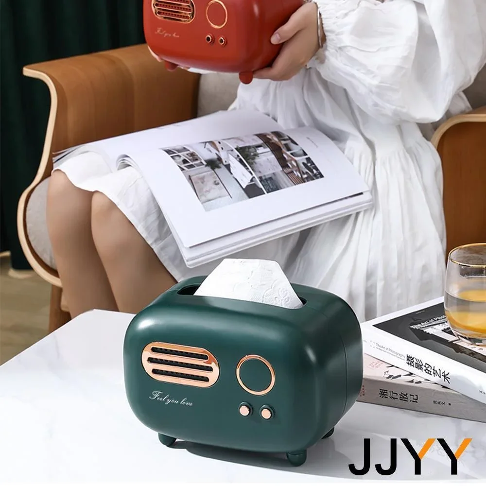 JJYY Retro Creative Tissue Box Paper Box Living Room Light Luxury Coffee Table Remote Control Storage Box Cute Napkin Box 3