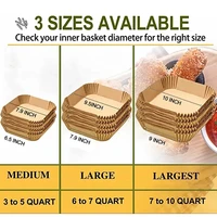50-300Pcs Air fryer Baking Paper for Barbecue Plate Square Oven Pan Pad 23/20/16cm AirFryer Oil-Proof Disposable Paper Liner 6