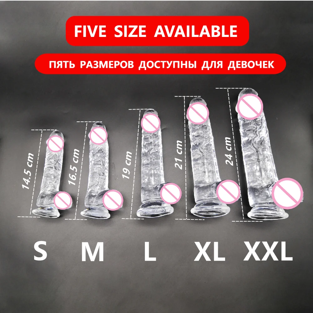 Realistic Clear Dildos Suction Cup 5 Sizes Private Big Dick Fake Penis Woman Erotic Sex Toys Strap-on Dildo S-XXL sex toys