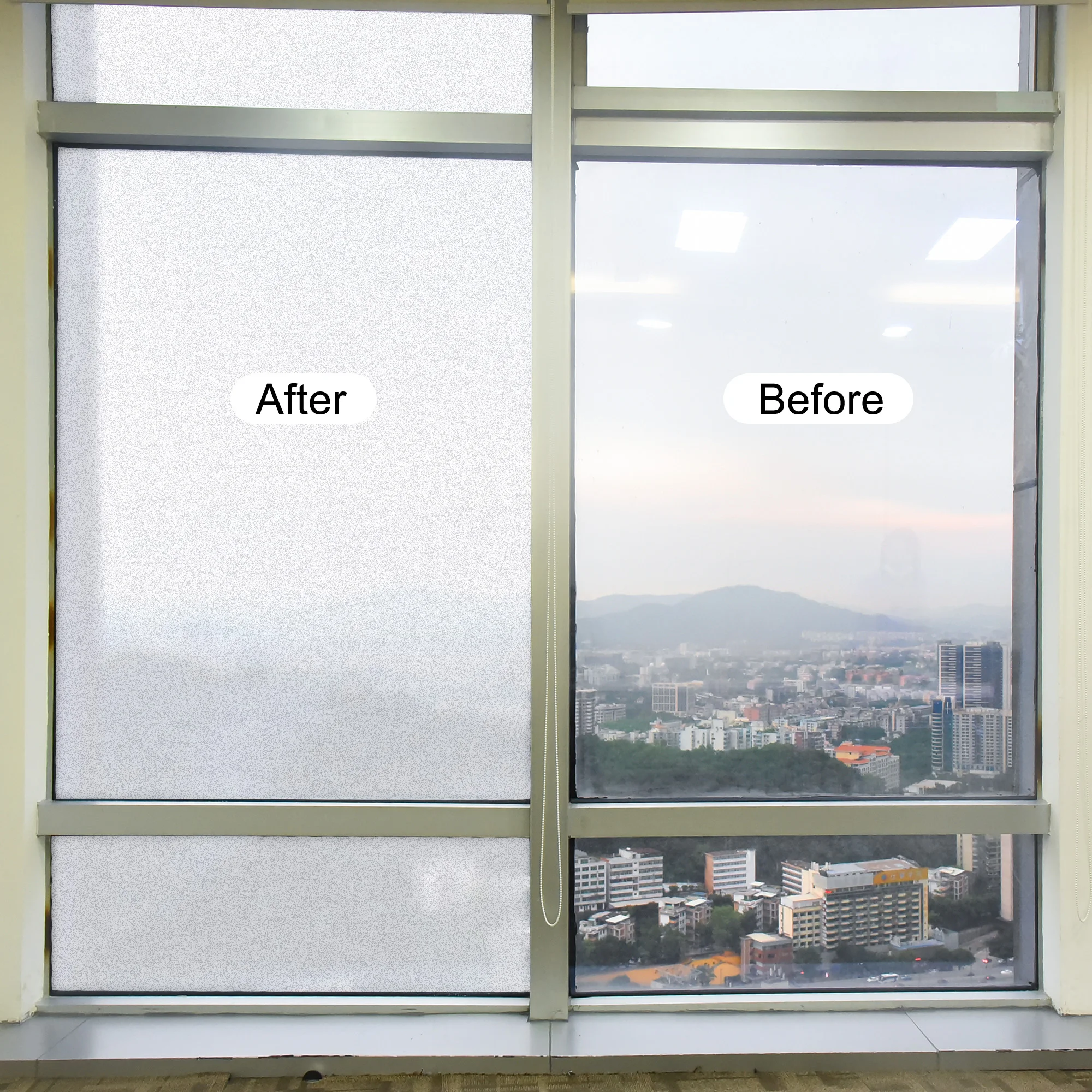 uxcell Privacy Window Film PVC Frosted 78.7 x 11.8 Inch Window Covering for Bathroom Office White